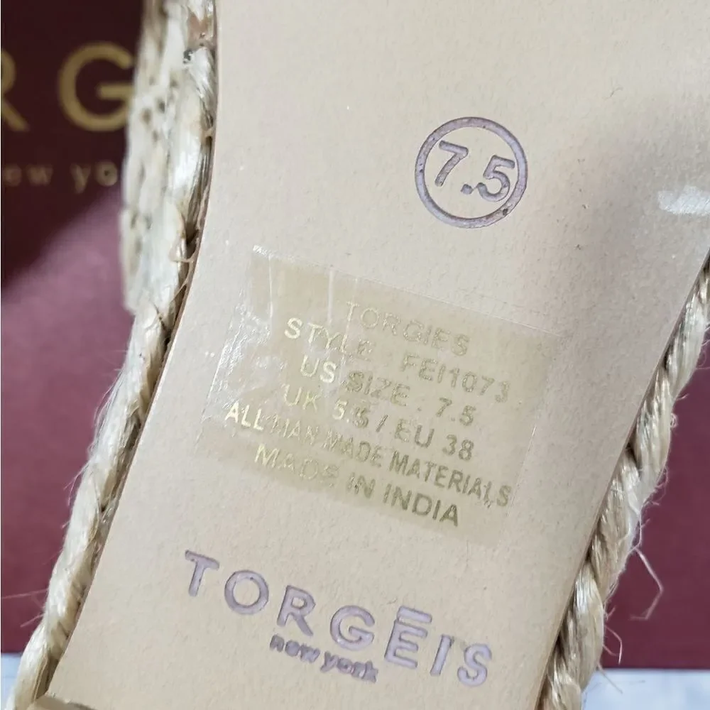 Torgeis Neith Woven Platform Wedge Sandal New in Box